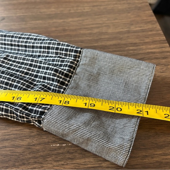 Rag & Bone Monochrome Plaid Patchwork Button-Down Men Shirt L - Picture 9 of 9